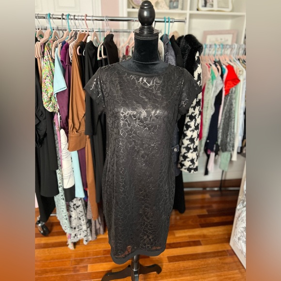 Vince Camuto Black sequins Dress Sz 10 fits as an 8 - Picture 5 of 7